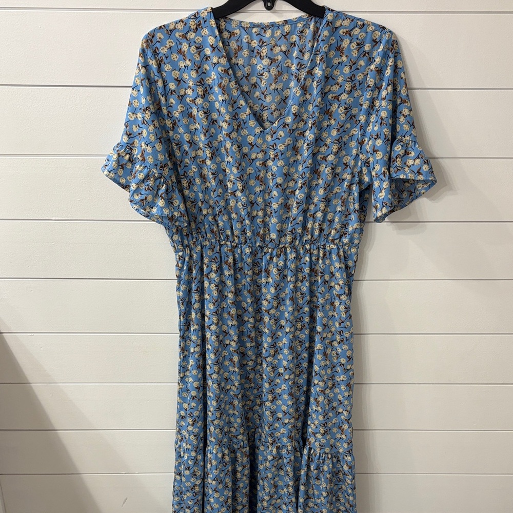 Floral Blue Maxi Dress